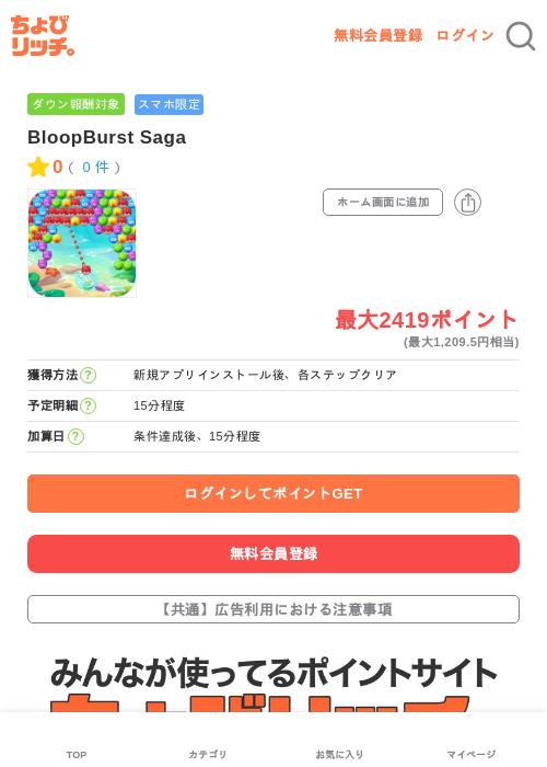 BloopBurst Sagaの過去最高画像（ちょびリッチ・2026年5月3日）