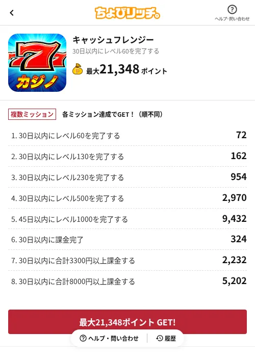 キャッシュフレンジーの掲載記録画像（ちょびリッチ（AppDriver）・2026年6月13日）