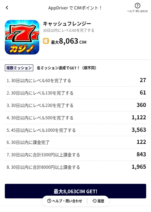 キャッシュフレンジーの過去最高画像（COINCOME（AppDriver）・2026年6月17日）