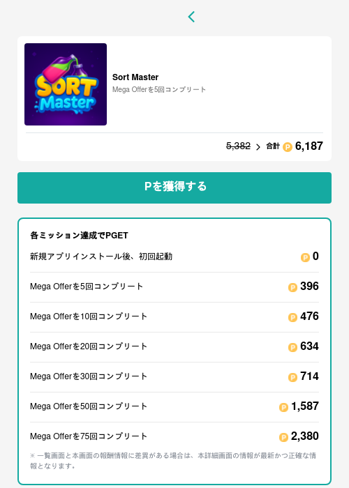 Sort Masterの掲載記録画像（モッピー（GF Rewards）・2026年6月18日）