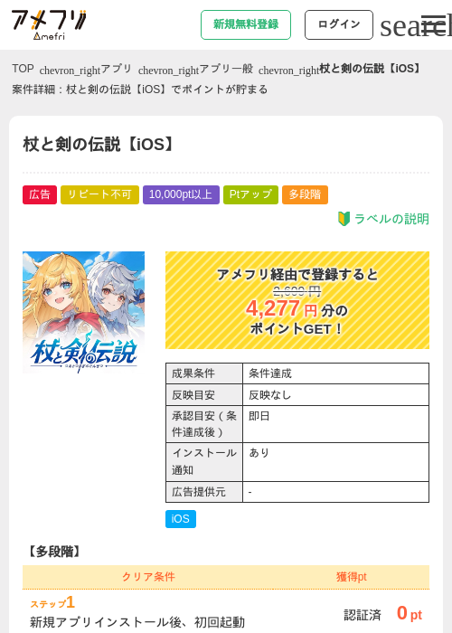 杖と剣の伝説【iOS】の過去最高画像（アメフリ・2026年5月22日）