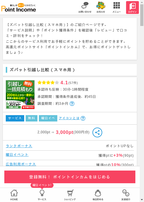 引越しの過去最高画像（ポイントインカム・2026年3月11日）