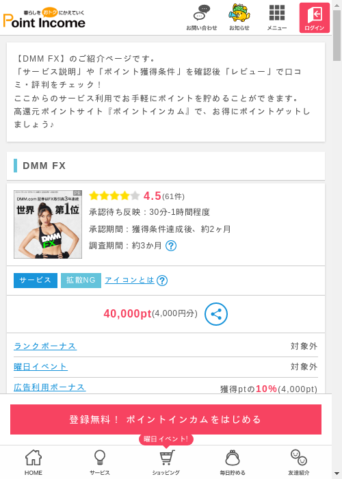 DMM FXの過去最高画像（ポイントインカム・2026年3月8日）