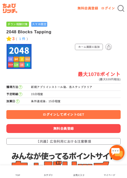 2048 Blocks Tappingの過去最高画像（ちょびリッチ・2026年5月3日）