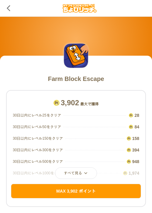 Farm Block Escapeの過去最高画像（ちょびリッチ（SKYFLAG）・2026年5月18日）