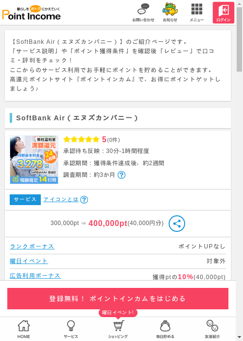 softbankの過去最高画像（ポイントインカム・2026年3月8日）