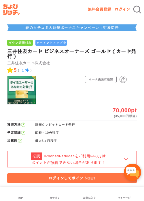 ビジネスオーナーの過去最高画像（ちょびリッチ・2026年5月1日）