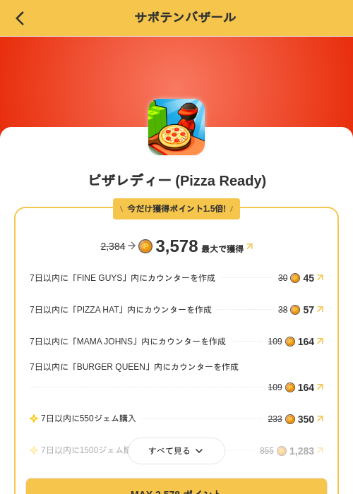 ピザレディー (Pizza Ready)の掲載記録画像(MIKOSHI(SKYFLAG)・2026年8月23日)