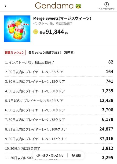 Merge Sweets(マージスウィーツ)の過去最高画像（げん玉（AppDriver）・2026年6月14日）