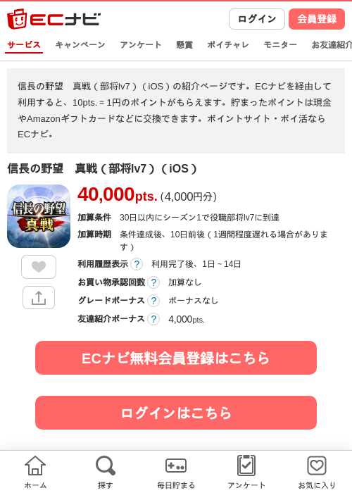 信長の野の過去最高画像（ECナビ・2026年4月14日）