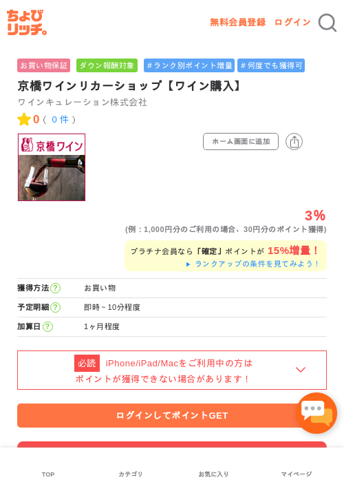 京橋ワインリカーショップ【ワイン購入】の過去最高画像（ちょびリッチ・2026年5月1日）