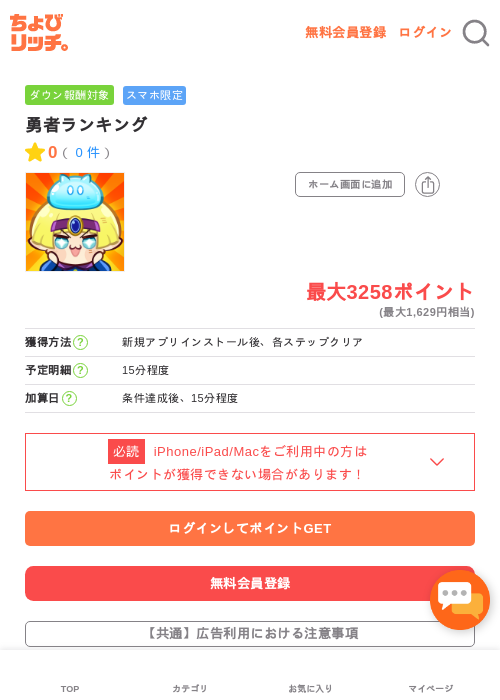 勇者ランキングの過去最高画像（ちょびリッチ・2026年5月3日）