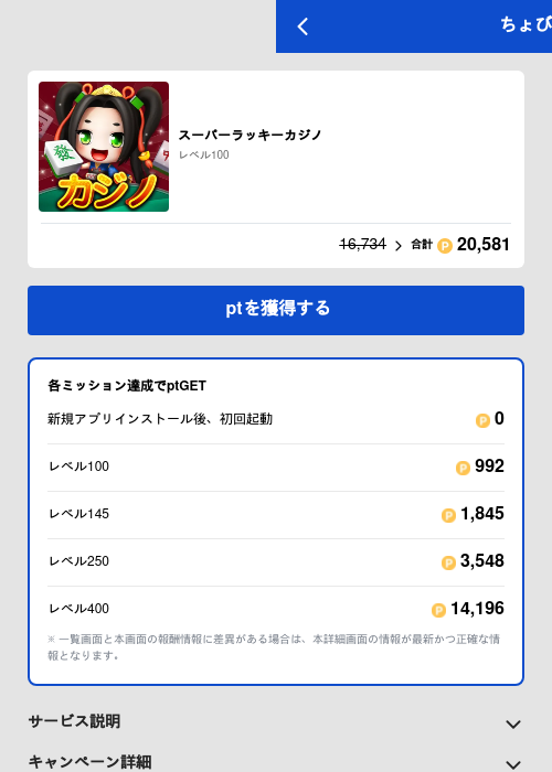 スーパーラッキーカジノの過去最高画像（ちょびリッチ（GF Rewards）・2026年5月19日）