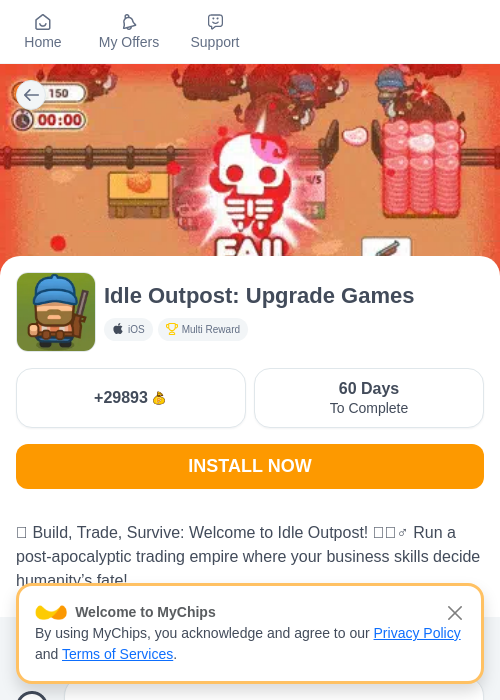 Idle Outpost: Upgrade Gamesの過去最高画像（ちょびリッチ（myChips）・2026年5月19日）