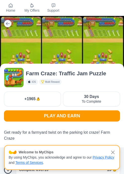 Farm Craze: Traffic Jam Puzzleの過去最高画像（ちょびリッチ（myChips）・2026年5月19日）