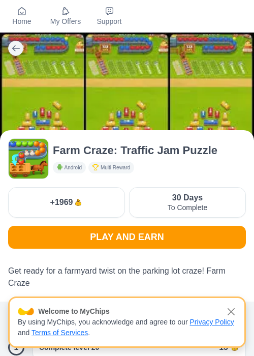 Farm Craze: Traffic Jam Puzzleの過去最高画像（ちょびリッチ（myChips）・2026年5月19日）