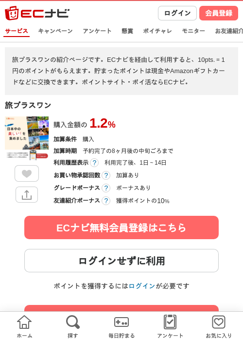旅プラスワンの過去最高画像（ECナビ・2026年4月24日）