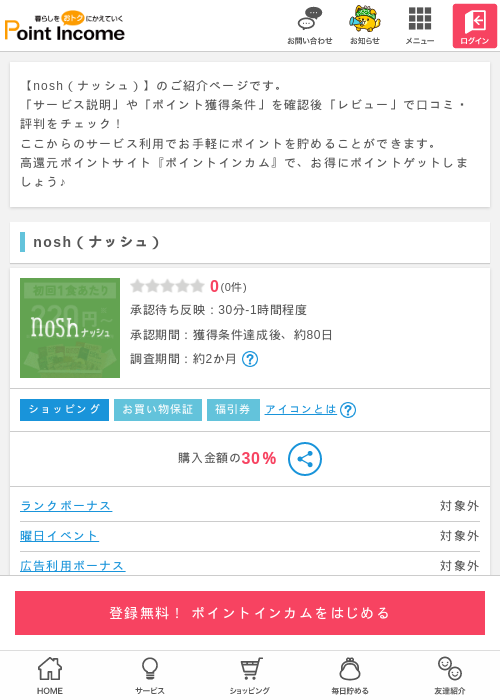 nosh（ナッシュ）の過去最高画像（ポイントインカム・2026年4月2日）