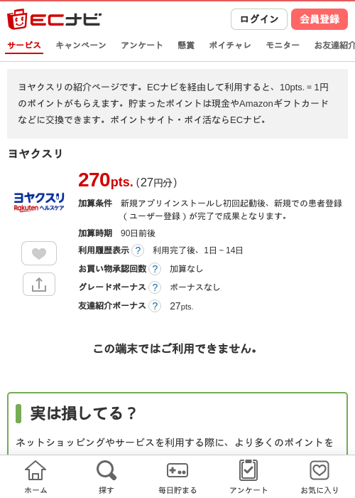 ヨヤクスリの過去最高画像（ECナビ・2026年4月26日）