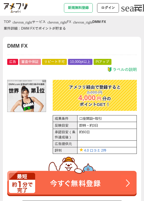 DMM FXの過去最高画像（アメフリ・2026年5月4日）