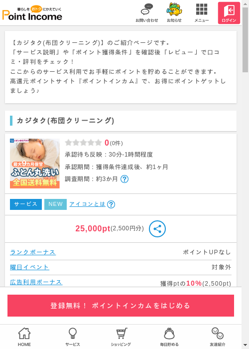 クリーニングの過去最高画像（ポイントインカム・2026年3月6日）