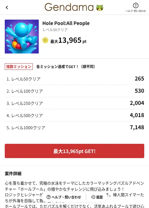 Hole Pool:All Peopleの掲載記録画像（げん玉（AppDriver）・2026年6月14日）