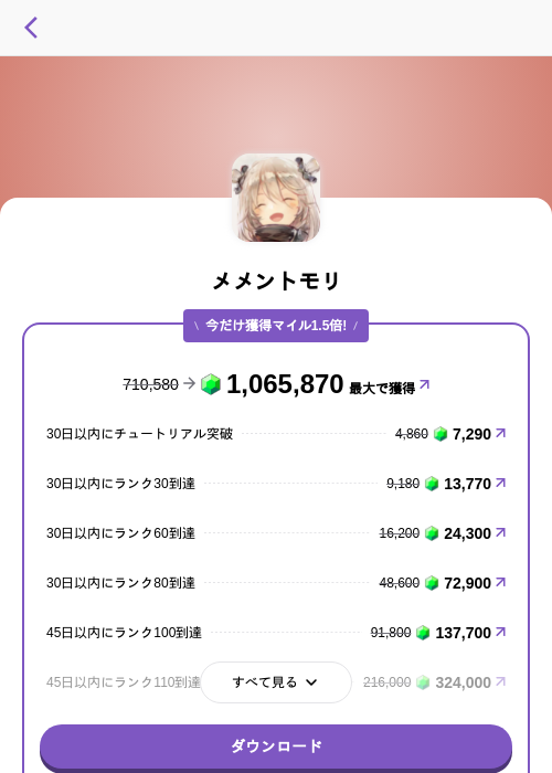 メメントモリの過去最高画像（トリマ （ミッションA）・2026年5月4日）