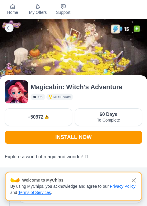 Magicabin: Witch's Adventureの過去最高画像（ちょびリッチ（myChips）・2026年5月19日）