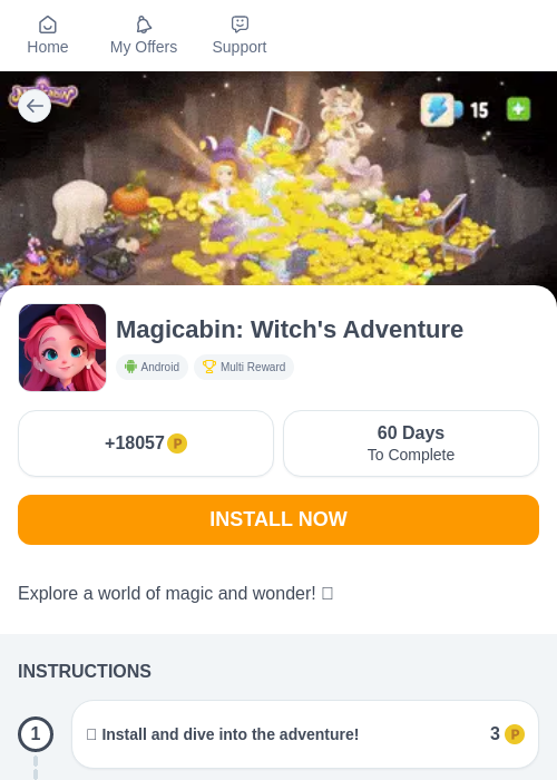 Magicabin: Witch's Adventureの過去最高画像（モッピー（myChips）・2026年5月26日）