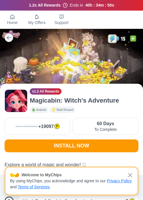 Magicabin: Witch's Adventureの過去最高画像（ハピタス（myChips）・2026年5月22日）