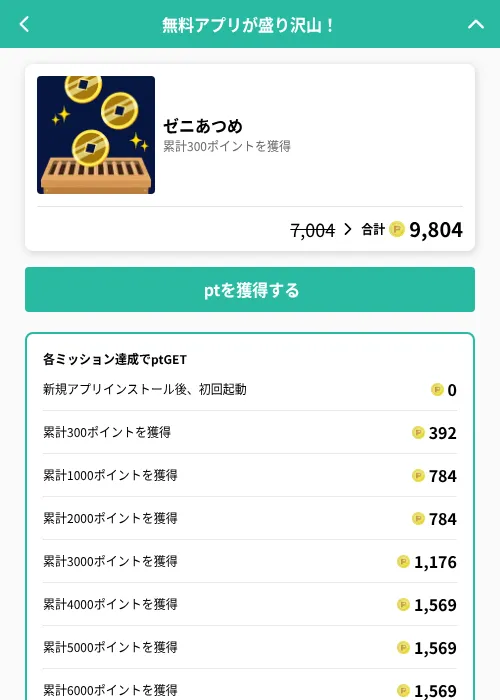 ゼニあつめの掲載記録画像（げん玉（GF Rewards）・2026年6月19日）