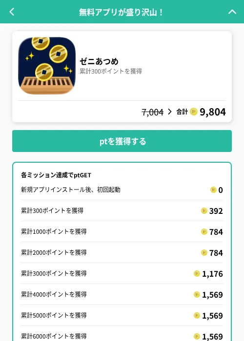 ゼニあつめの掲載記録画像（げん玉（GF Rewards）・2026年6月20日）