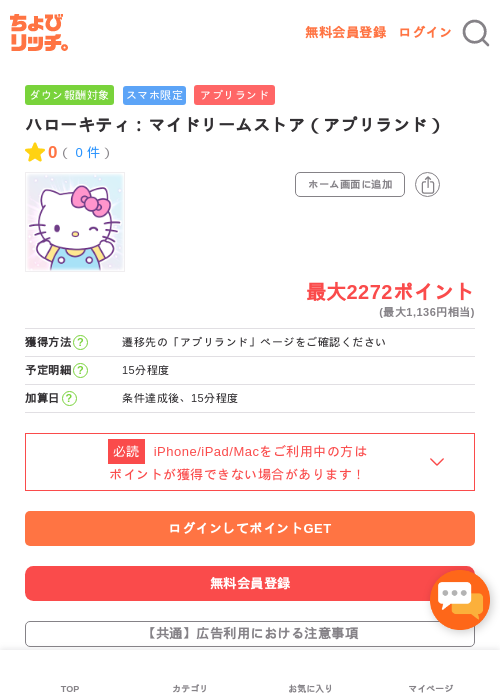 ハローキティ:マイドリームストアの過去最高画像（ちょびリッチ・2026年5月16日）