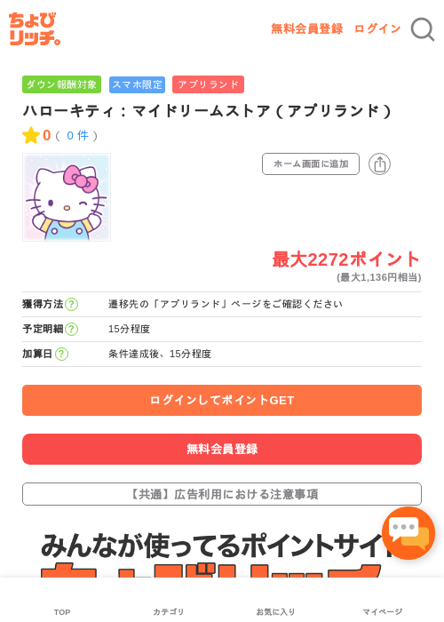 ハローキティ:マイドリームストアの過去最高画像（ちょびリッチ・2026年5月16日）