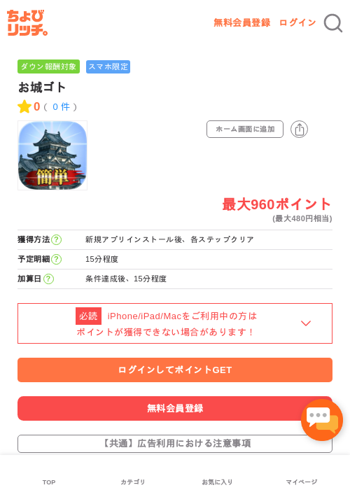 お城ゴトの過去最高画像（ちょびリッチ・2026年5月4日）