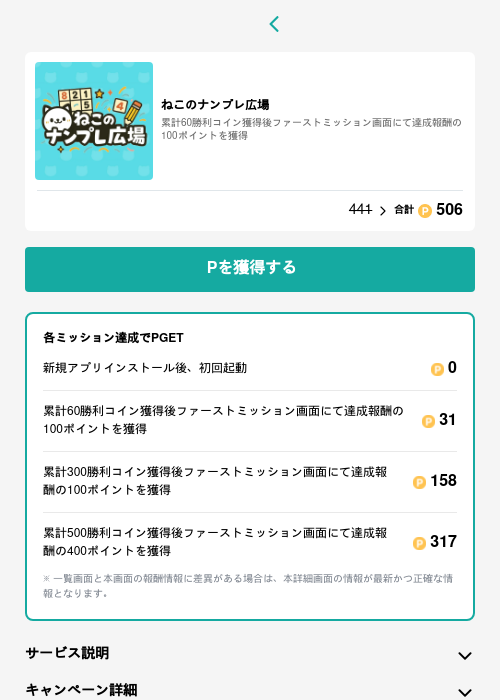 ねこのナンプレ広場の過去最高画像（モッピー（GF Rewards）・2026年5月15日）