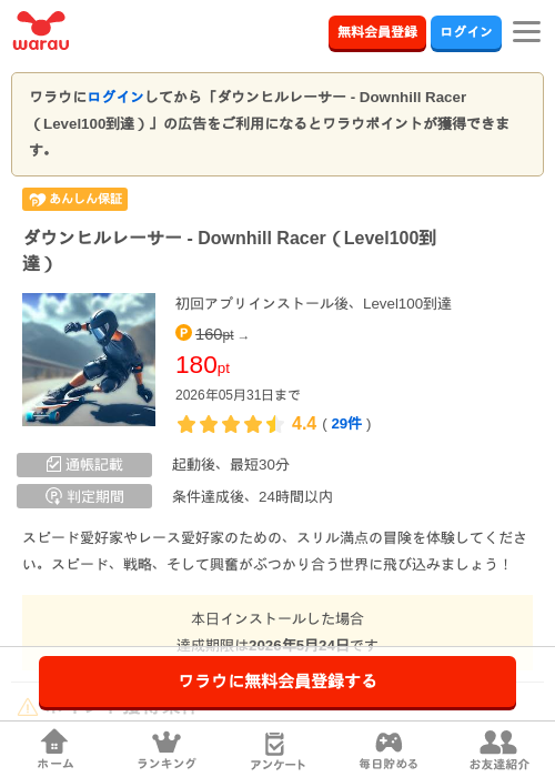 ダウンヒルレーサー - Downhill Racer（Level100到達）の過去最高画像（ワラウ・2026年5月18日）