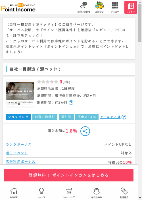 源ベッドの過去最高画像（ポイントインカム・2026年3月12日）