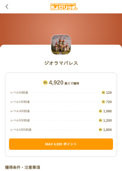 ジオラマパレスの過去最高画像（ちょびリッチ（SKYFLAG）・2026年5月18日）