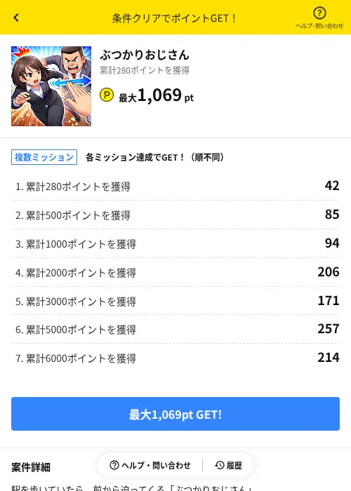 ぶつかりおじさんの過去最高画像（ハピタス（AppDriver）・2026年6月14日）