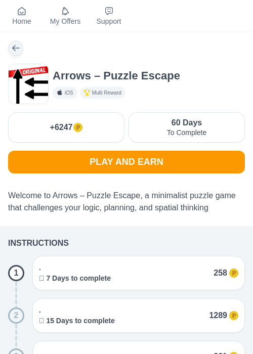 Arrows – Puzzle Escapeの過去最高画像（モッピー（myChips）・2026年5月27日）