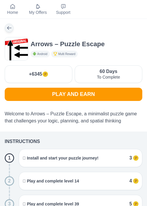 Arrows – Puzzle Escapeの過去最高画像（モッピー（myChips）・2026年5月27日）