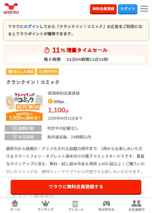 クランクイン!コミックの過去最高画像（ワラウ・2026年4月20日）