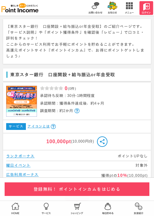 東京スター銀行の過去最高画像（ポイントインカム・2026年3月29日）