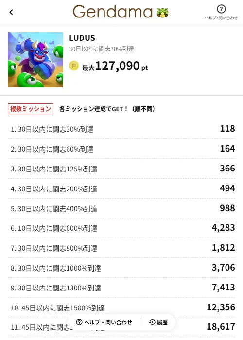 LUDUSの掲載記録画像（げん玉（AppDriver）・2026年6月14日）