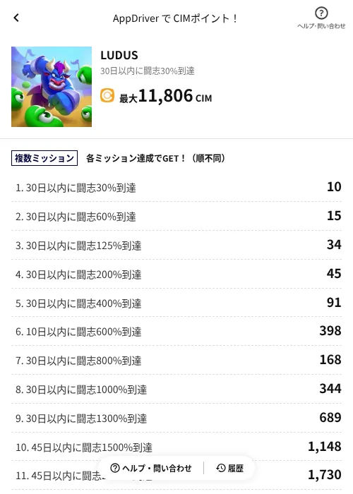 LUDUSの掲載記録画像(COINCOME(AppDriver)・2026年6月19日)