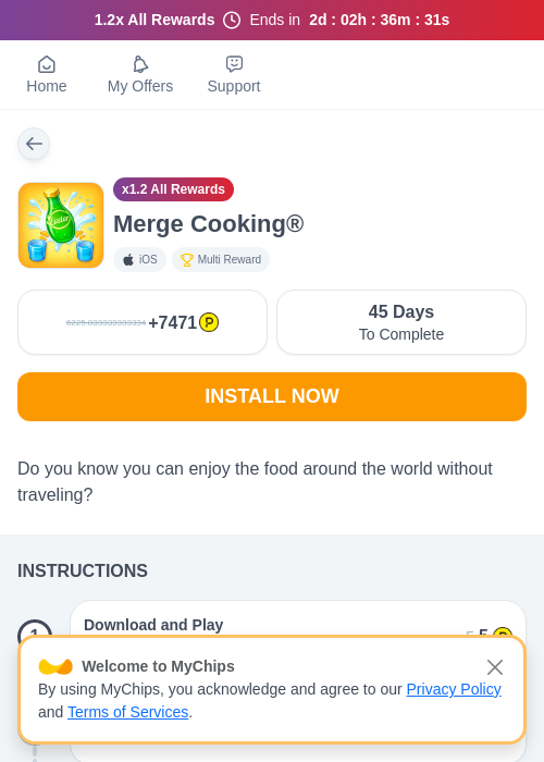Merge Cooking®の過去最高画像（ハピタス（myChips）・2026年5月22日）