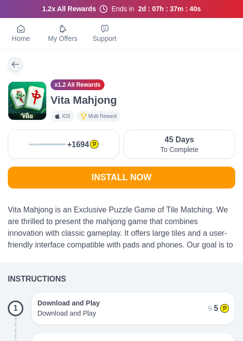 Vita Mahjongの過去最高画像（ハピタス（myChips）・2026年5月22日）