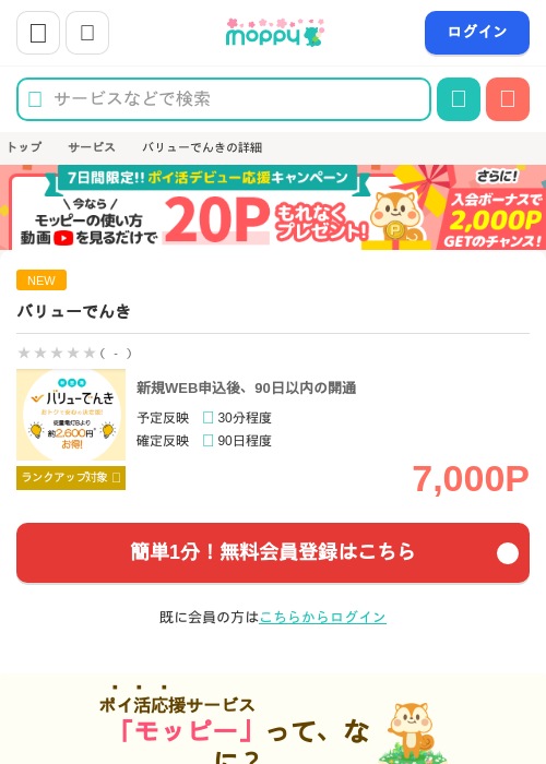 でんきの過去最高画像（モッピー・2026年4月1日）