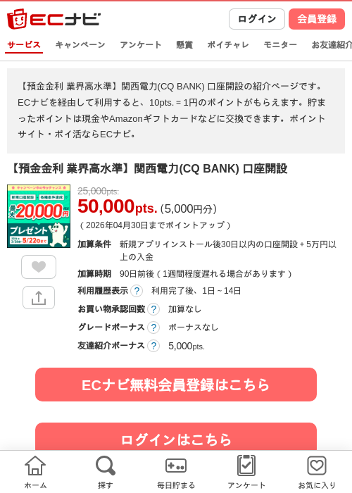 CQ BANKの過去最高画像（ECナビ・2026年4月26日）